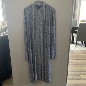 WHBM Gray Long Open Cardigan